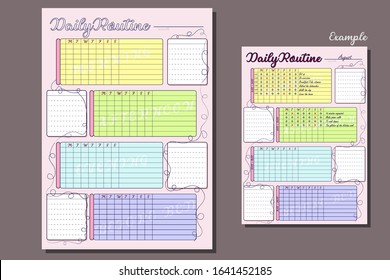 A Daily Activity And Habits Tracking Sheet By Day Of The Week. Weekly Habit List