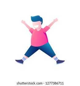 daily activity a kid jump and playing at the playground vector design illustration