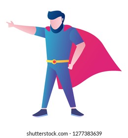 daily activity a man wearing a superhero costume vector design illustration
