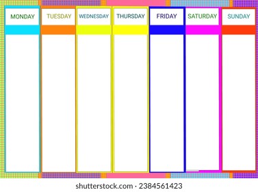 Tabla de registro diario de actividad con fondo colorido