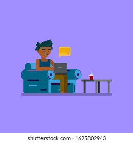 daily activity vector. flat design character