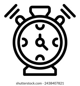 Daily alarm clock icon outline vector. Student living room. Bed activity