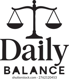 Daily balance logo featuring a scale symbolizing justice and equilibrium.
