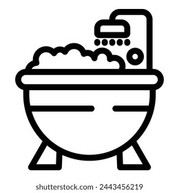 Daily bath tube care icon outline vector. Female and male care. Clean body procedure