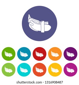 Daily belt icons color set vector for any web design on white background