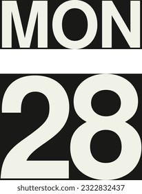 Daily calendar on black background vector.
