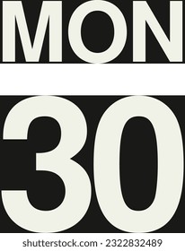 Daily calendar on black background vector.