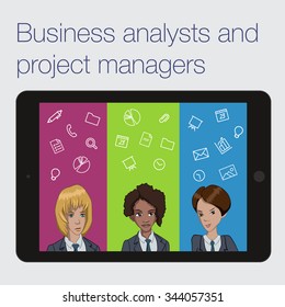 Daily call to a remote project team. Conference call the working group of business analysts and managers. Communication remote team  of developers on the project