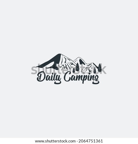 daily camping logo vector design template. vintage logo camping vector design for business and printing. 