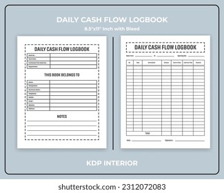 
Daily Cash Flow Logbook KDP Interior