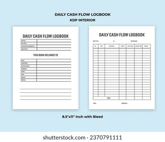 Daily Cash Flow Logbook KDP Interior