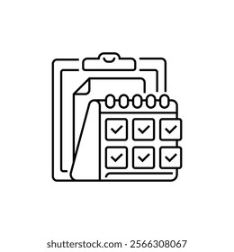 Daily Checklist Line Icon. linear style sign for mobile concept and web design. Outline vector icon.