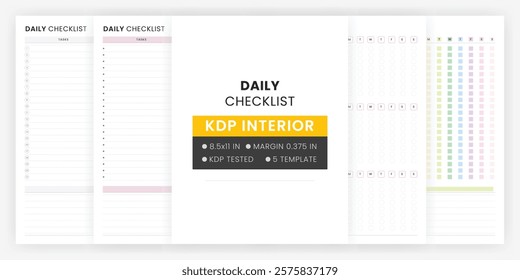 Daily Checklist Planner Template, Printable Weekly to Do List, Editable Daily Checklist, Daily Task Planner Notebook