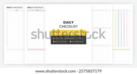 Daily Checklist Planner Template, Printable Weekly to Do List, Editable Daily Checklist, Daily Task Planner Notebook