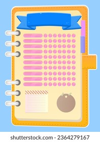 Übersicht über die Verantwortlichkeit von Daily Chores Printable Notebook-Sticker Bildung Business Cute Cartoon Vektordesign