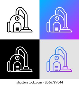 Daily cleaning service thin line icon, vacuum cleaner. Modern vector illustration for logo.