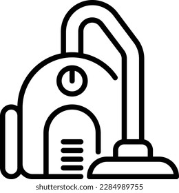 Daily cleaning service thin line icon, vacuum cleaner. Modern vector illustration for logo.
