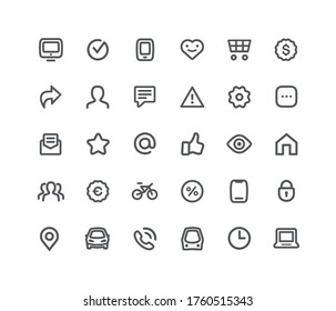 Daily communication routine icon set