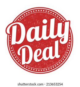Daily deal grunge rubber stamp on white background, vector 