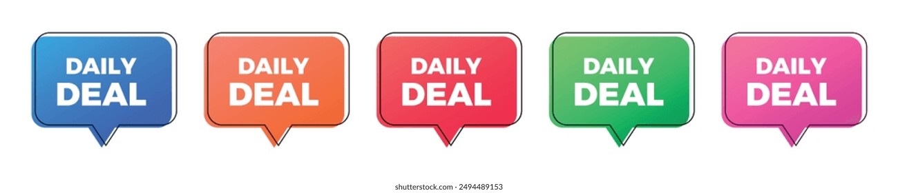 Daily deal sale colorful balloon sticker set.