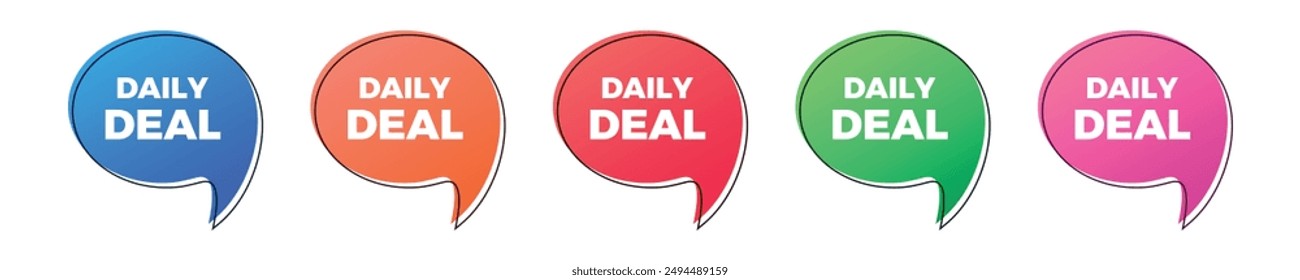 Daily deal sale colorful balloon sticker set.