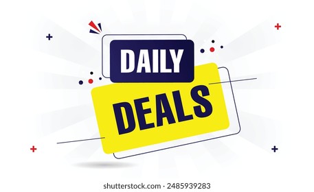 Daily deals banner template design with white background, perfect for highlighting your best offers.