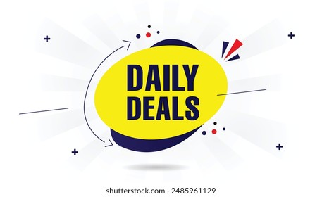 Daily deals banner template design with white background elements, perfect for showcasing limited time offers and promotions.