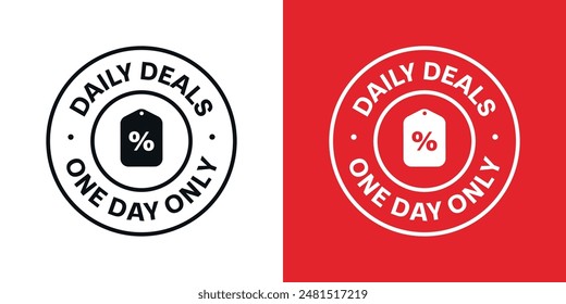 daily deals one day only sale set red stamp