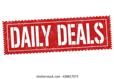 Daily deals sign or stamp on white background, vector illustration