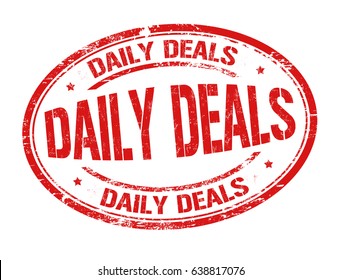 Daily deals sign or stamp on white background, vector illustration