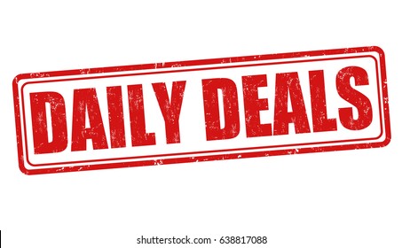 Daily deals sign or stamp on white background, vector illustration