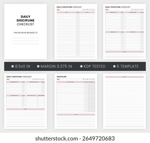 Daily Discipline Checklist Printable Template