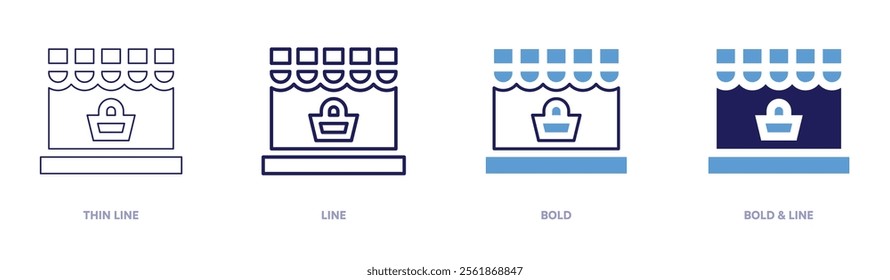 Daily discount codes icon in 4 different styles. Thin Line, Line, Bold, and Bold Line. Duotone style. Editable stroke.