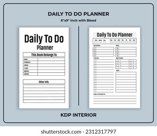 Daily To Do Planner KDP Interior