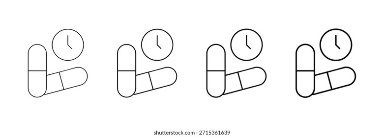 Tägliche Dosis-Icons Vektor-Set in verschiedenen Stroke Line-Stil
