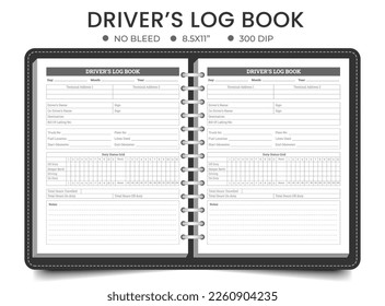 Daily Driver Log Book to Record Vehicle Details, Trips, and Mileage Log, Maintenance notebook, Perfect for Personal and Business Purposes.