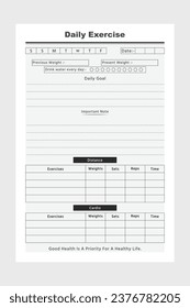 Daily Exercise  log book ,Kdp Interior design, daily planner, journal, sheets, work out log book template in one file, Weekly Reflection for your KDP Business, Temperature Log Book, Daily Exercise 