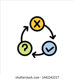 Daily, Flow, Issues, Organization, Realization  Flat Color Icon. Vector icon banner Template