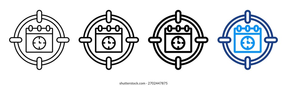 Conjunto de Colección de contorno diferente de icono de enfoque diario