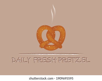 Daily fresh pretzel card, vector illustration