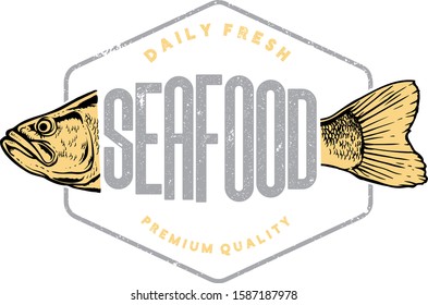 daily fresh seafood drawing logo