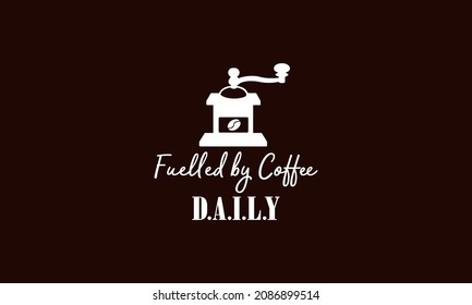 daily fueled by coffee with grander  abstract monogram vector logo template
