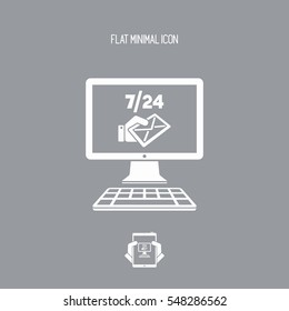 Daily full time mail service - Vector flat icon