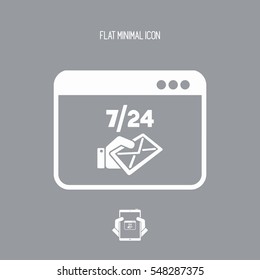 Daily full time mail service - Vector flat icon