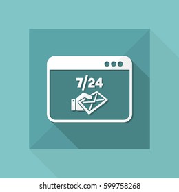 Daily full time mail service - Vector flat icon
