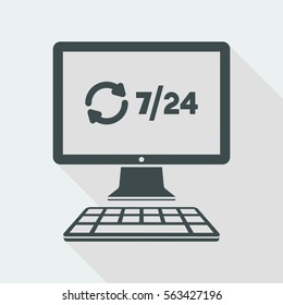 Daily full time updates - Vector flat icon