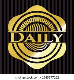 Daily gold shiny emblem. Vector Illustration. Detailed.