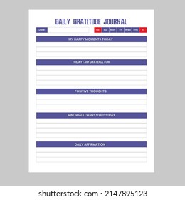 Daily gratitude Journal kdp interior template