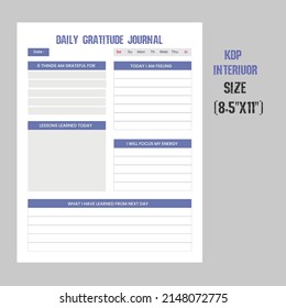 Plantilla de interior de kdp de Daily Gratitude Journal 