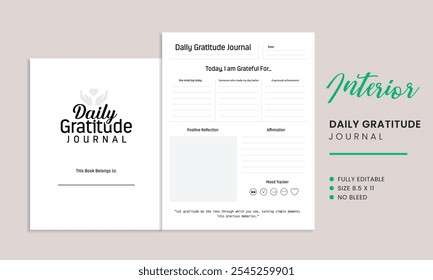 Daily Gratitude Journal Logbook KDP Interior Template